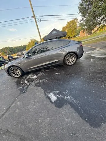 Gray SUV during a mobile auto detailing appointment by T&T Touch in Lewisville, NC