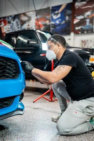 Front bumper closeup after professional exterior detailing in Lewisville, NC